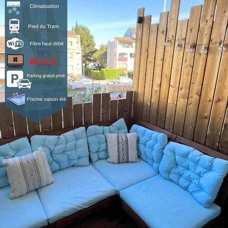 Апартаменти Joli T2/ Tram/ Clim/ Parking/ Wifi/ Piscine Монпельє Екстер'єр фото