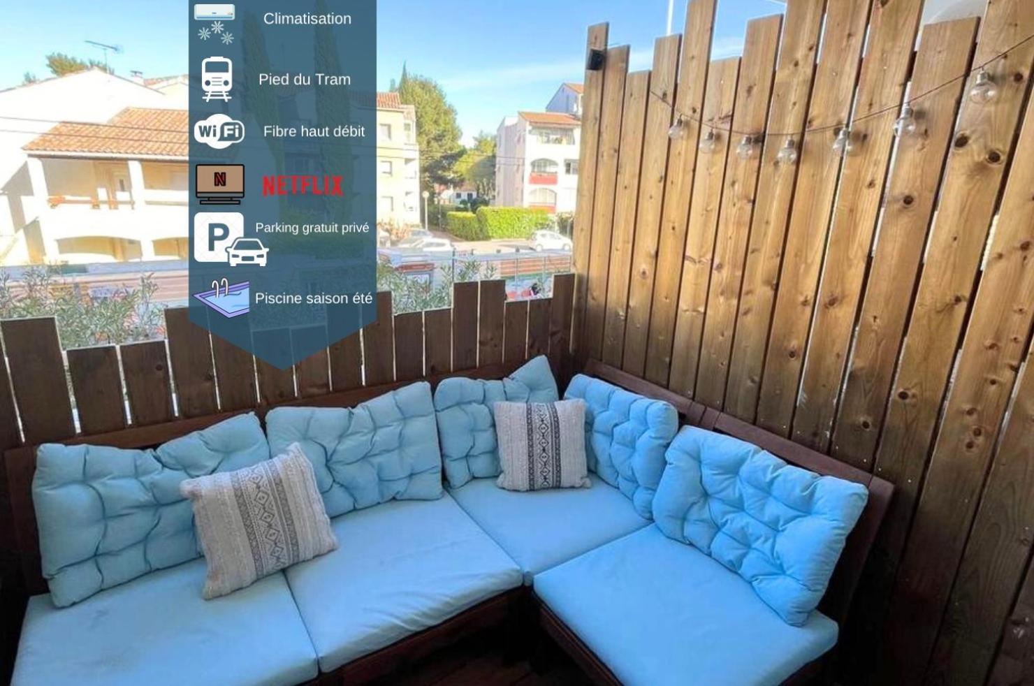 Апартаменти Joli T2/ Tram/ Clim/ Parking/ Wifi/ Piscine Монпельє Екстер'єр фото